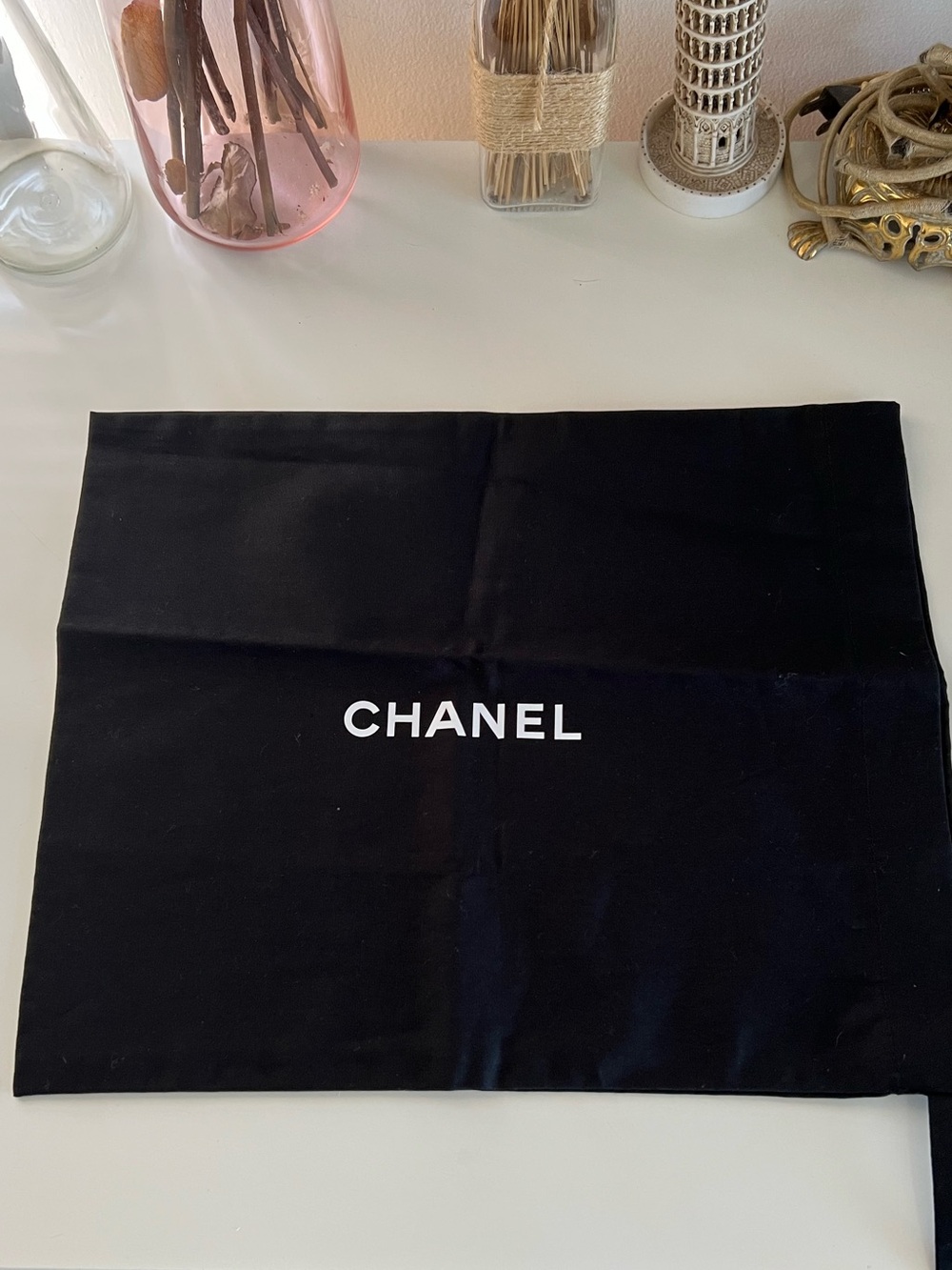 CHANEL Black Drawstring Dust Cover